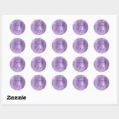 Glittery licht Paarse Folie Fancy gesigneerd exemp Ronde Sticker (Vel)