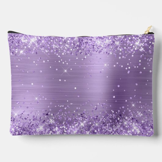 Glittery Licht Paarse Folie Fancy Monogram Etui (Achterkant)