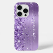 Glittery Licht Paarse Glam Girly Signature Case-Mate iPhone Case (Achterkant)