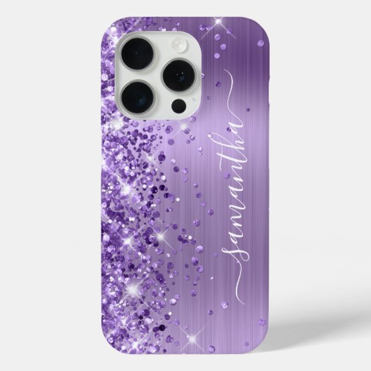 Glittery Licht Paarse Glam Girly Signature Case-Mate iPhone Case (Achterkant)