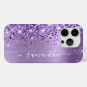 Glittery Licht Paarse Glam Girly Signature Case-Mate iPhone Case (Achterkant (horizontaal))
