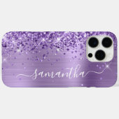Glittery Licht Paarse Glam Girly Signature Case-Mate iPhone Case (Achterkant (horizontaal))