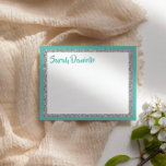 Glittery Light Blauwgroen en Silver Hartelijk dank Bedankkaart<br><div class="desc">Deze trendy platte kaart is voorzien van een vetgedrukt lettertype aan de voorzijde met een gelaagde vormgeving in zilveren glitter en wit,  en een stevig gekleurde achtergrond. Voeg jouw tekst toe gebruikend de vorm van de sjabloon. Verander de doopvont,  de lay-out en de kleuren gebruikend de Customize eigenschap.</div>