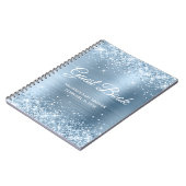 Glittery Light Blue Baby shower Guestbook Notitieboek (Linkerzijde)