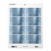 Glittery Light Blue Faux Folie Etiket (Full Sheet)