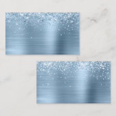 Glittery Light Blue Folie Blank Plaatskaartje (Voorkant / Achterkant)