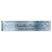 Glittery Light Blue Folie Naambordje (Voorkant)
