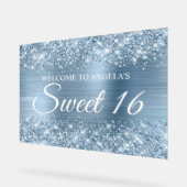 Glittery Light Blue Folie Sweet 16 Acryl Bord (Hoek)