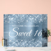 Glittery Light Blue Folie Sweet 16 Acryl Bord (Huwelijk)