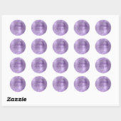 Glittery Light Paarse Folie 75e verjaardag Ronde Sticker (Vel)