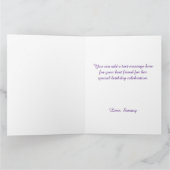 Glittery Light Paarse Folie Big Happy Birthday Kaart (Binnen)