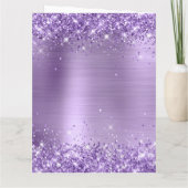 Glittery Light Paarse Folie Big Happy Birthday Kaart (Achterkant)
