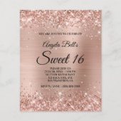 Glittery Light Roos Gold Sweet 16-brochure voor pa Flyer (Voorkant)