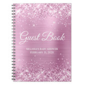 Glittery Light Roos Roze Baby shower Guestbook Notitieboek (Voorkant)