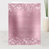 Glittery Light roze Folie Big Happy Birthday Kaart (Achterkant)