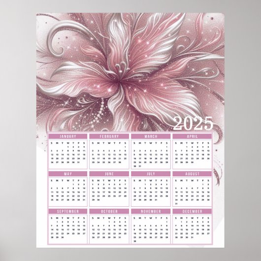  Glittery Lily 2025 Kalender Poster (Voorkant)