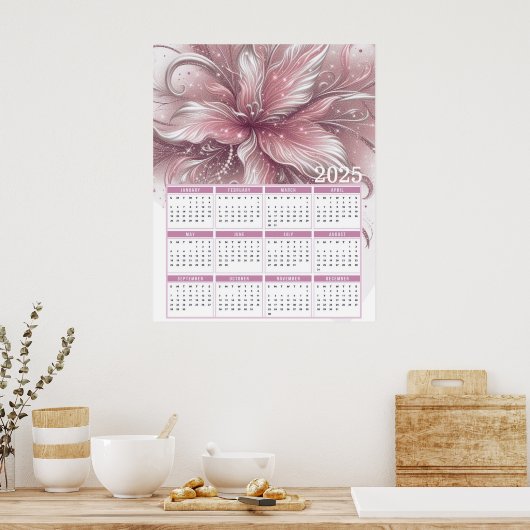  Glittery Lily 2025 Kalender Poster (Keuken)