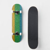 Glittery Look Gold Green and Blue Sparkle Unisex Persoonlijk Skateboard (Voorkant)