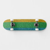 Glittery Look Gold Green and Blue Sparkle Unisex Persoonlijk Skateboard (Horizontaal)