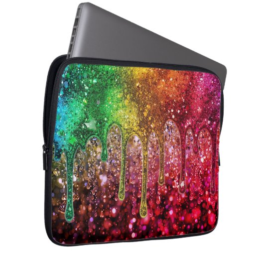 Glittery (looking) Laptop Computer Electronics Bag Sleeve (Voorkant Rechts)