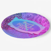 Glittery Lotus Leopard Monogram Papieren Bordje (Gekanteld)