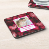 Glittery Love Deel mijn frietjes Bier Onderzetter (Linkerzijde)