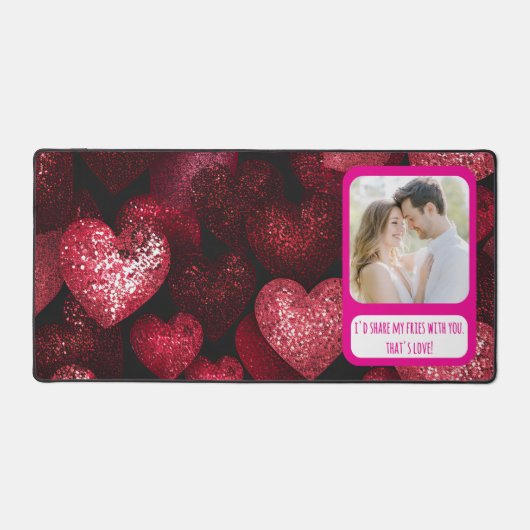Glittery Love Deel mijn frietjes Bureaumat (Voorkant)