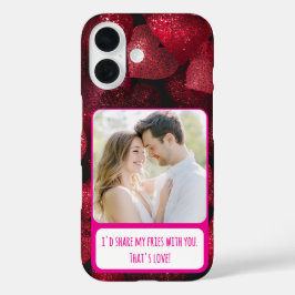 Glittery Love Deel mijn frietjes iPhone 16 Hoesje