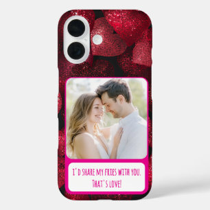 Glittery Love Deel mijn frietjes iPhone 16 Hoesje
