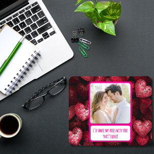 Glittery Love Deel mijn frietjes Muismat