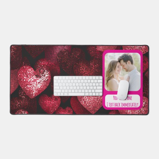Glittery Love Ik sms onmiddellijk terug Bureaumat (Keyboard & Muis)