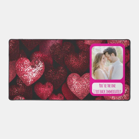 Glittery Love Ik sms onmiddellijk terug Bureaumat (Voorkant)