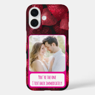 Glittery Love Ik sms onmiddellijk terug iPhone 16 Hoesje