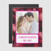 Glittery Love Share My Fries Magnetische Kaart (Voorkant / Achterkant)
