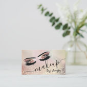 Glittery luxe make-up eye calligraphy visitekaartje (Staand voorkant)