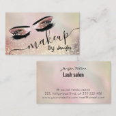 Glittery luxe make-up eye calligraphy visitekaartje (Voorkant / Achterkant)
