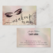Glittery luxe make-up eye calligraphy visitekaartje (Voorkant / Achterkant)