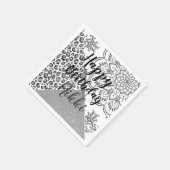 Glittery Mandala Leopard Gepersonaliseerde Verjaar Servet (Hoek)