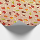 Glittery Maple Leaves Cadeaupapier (Hoek)