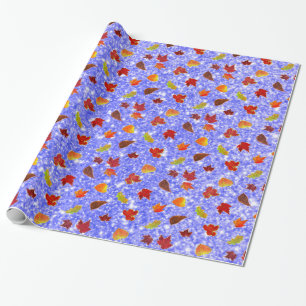 Glittery Maple Leaves Cadeaupapier