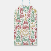 Glittery Merry Christmas and Joy Typography Cadeaulabel (Voorkant)