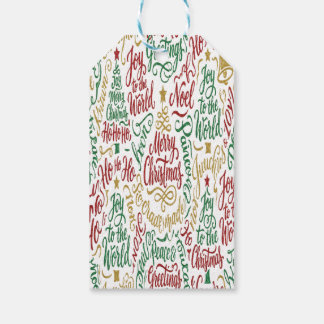 Glittery Merry Christmas and Joy Typography Cadeaulabel