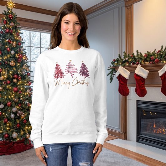 Glittery Merry Christmas Basic Sweatshirt