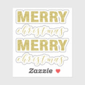 Glittery MERRY Christmas Sticker (Vel)