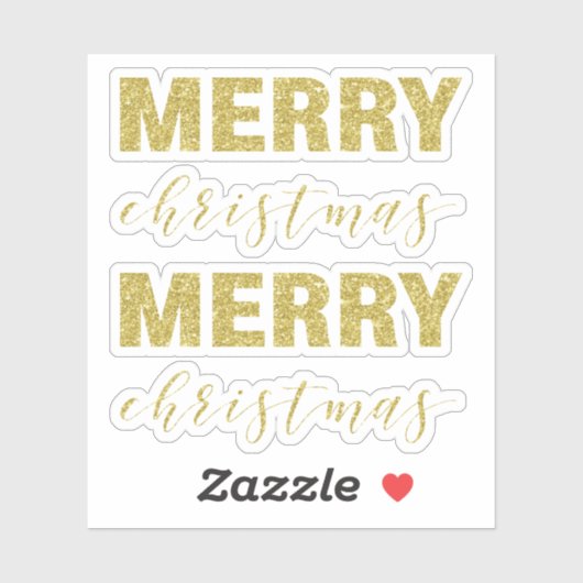 Glittery MERRY Christmas Sticker (Vel)
