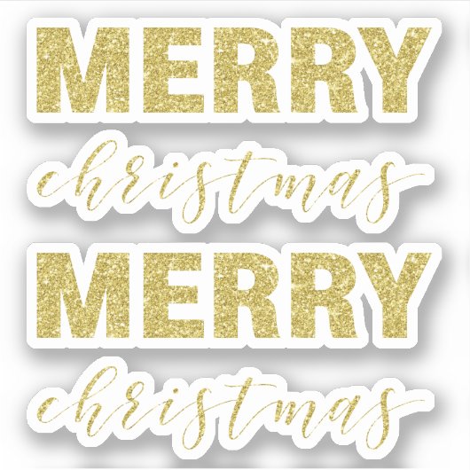 Glittery MERRY Christmas Sticker (Voorkant)