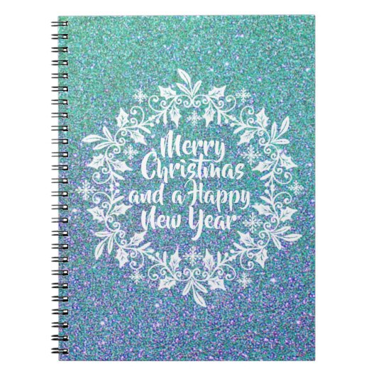Glittery Merry kerst | NOTITIEBOEK (Voorkant)