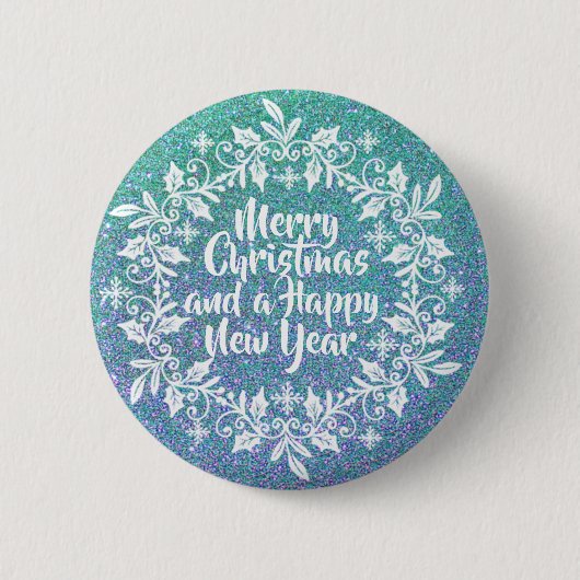 Glittery Merry kerst | Pin-Button Ronde Button 5,7 Cm (Voorkant)