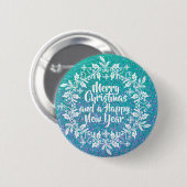 Glittery Merry kerst | Pin-Button Ronde Button 5,7 Cm (Voorkant /achterkant)
