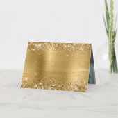 Glittery Metallic Gold Family Photo Kaart (Achterkant)